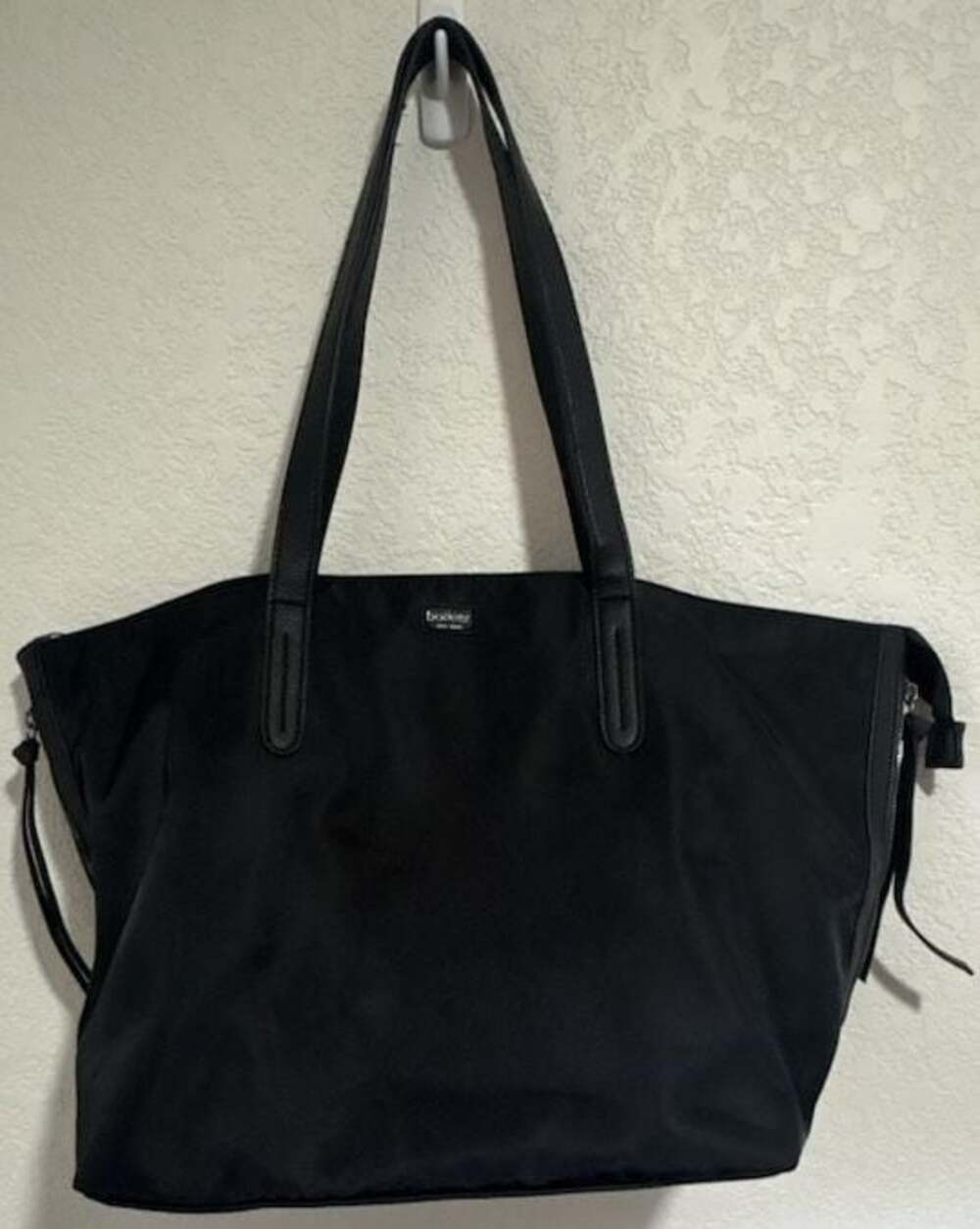 Botkier New York Black Bond Nylon Tote Bag with Zipper Gussets